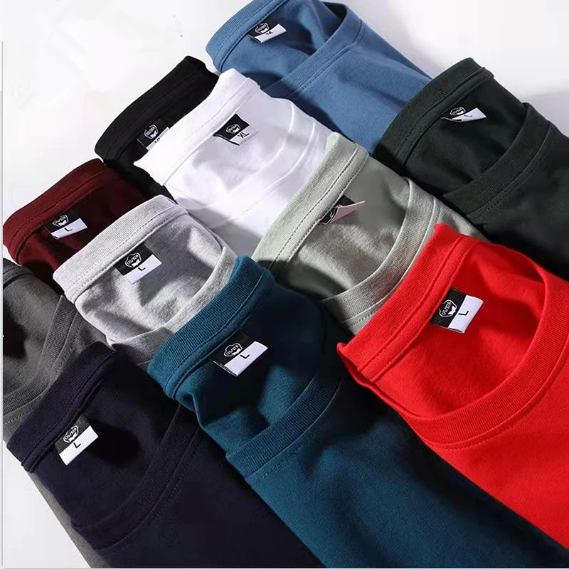 MRMT 2024 Brand Mens  T-Shirt 180g Pure Cotton Solid Color Long-Sleeve Men T Shirt Loose O-Neck Bottoming Man T-shirts Tops Tees