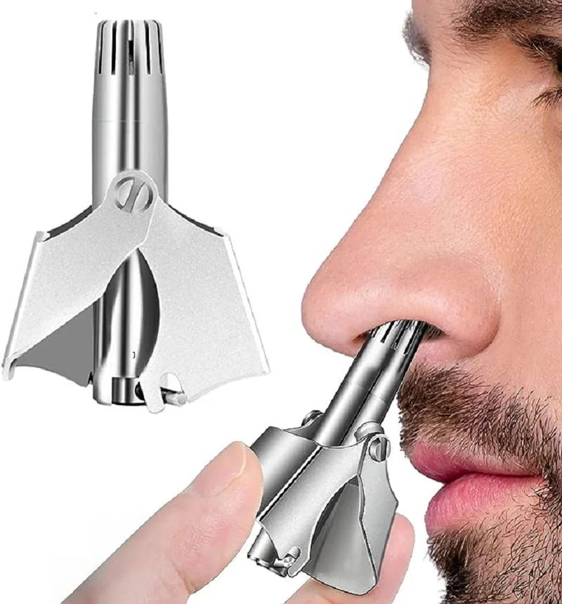 1 set Nose Hair Trimmer for Men Stainless Steel Manual Shaver Suitable For Nose Hair Razor Washable Portable Nose Hair Trimmer