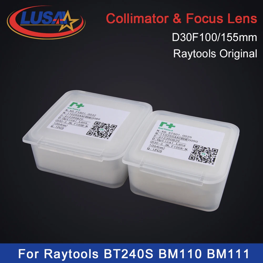 

LUSAI Raytools Original Collimator Lens Focus Lens D30F100 F155mm 3.3KW For Raytools BT240S BM110 BM111 Laser Cutting Head