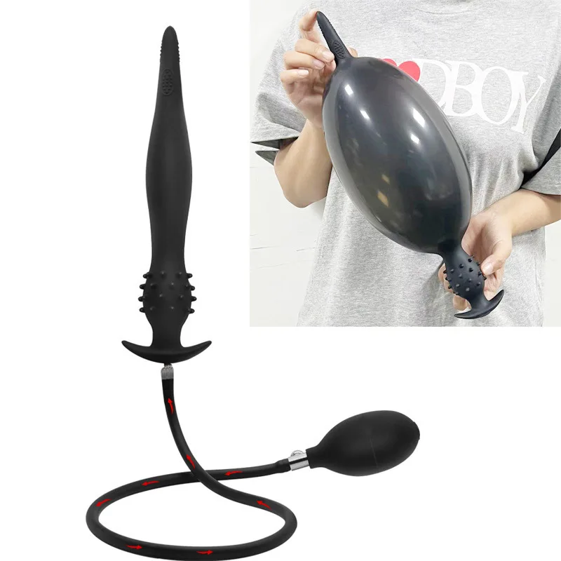 4 Style Big Inflatable Butt Plug 5 Beads Inflatable Dildo Plugs With Barbed Inflatable Anal Toys Plug Vagins Giant Butt Plug