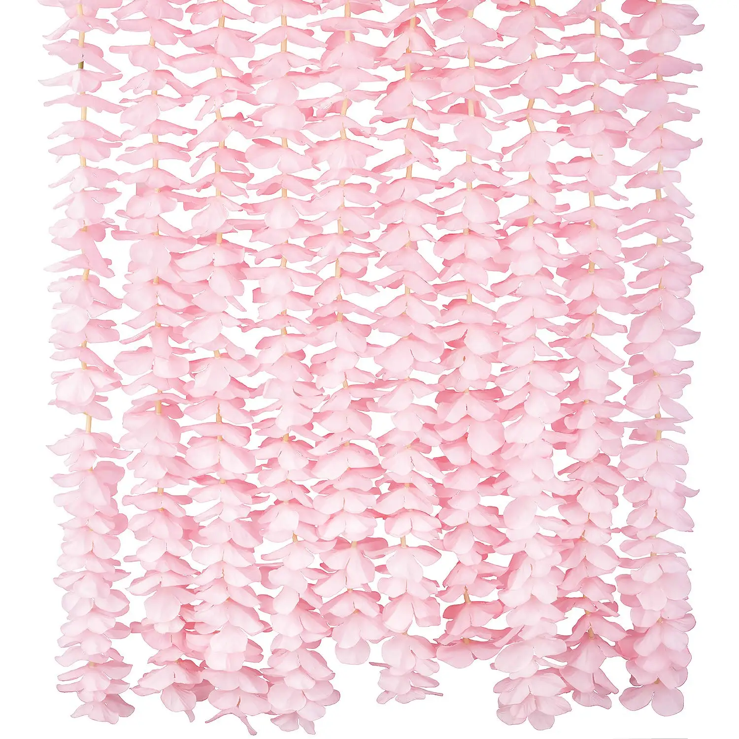 5 قطع من الزهور الاصطناعية المعلقة من الحرير الوستارية الكرمة إكليل للمنزل وحفلات الزفاف والحديقة لتزيين الجدران في الهواء الطلق زهرة وهمية