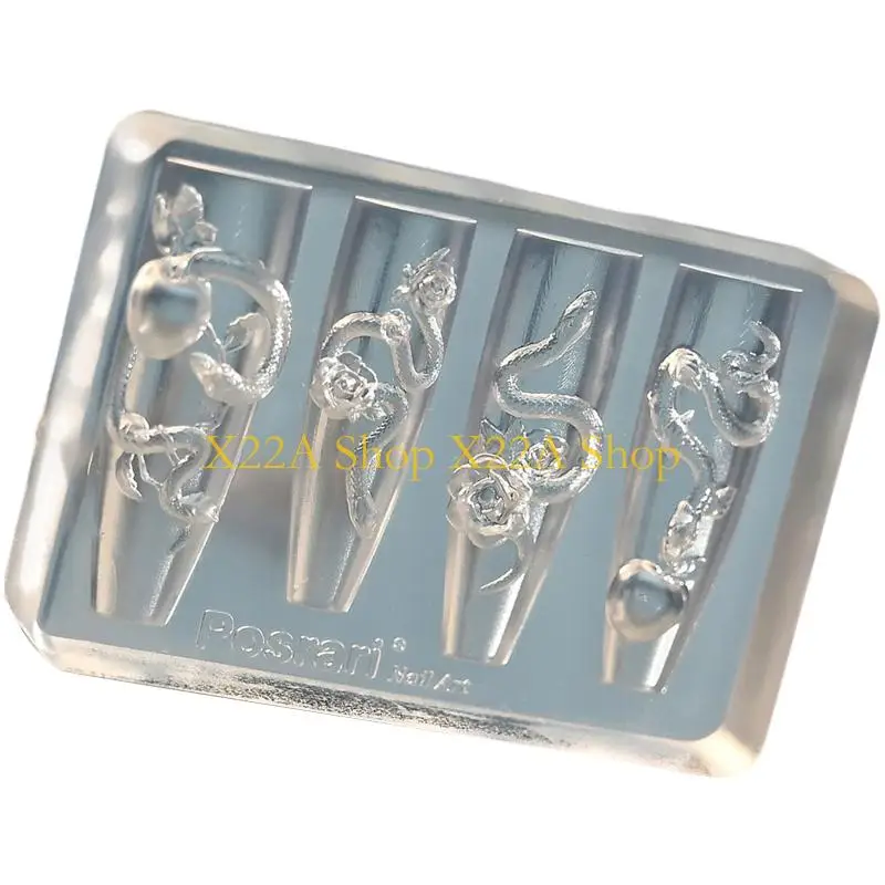 Unique Silicone Mould Gothics Snake Rose Template for Personalize Art Designs