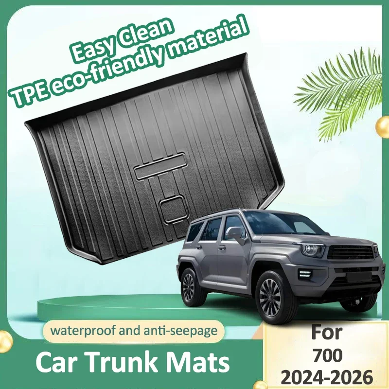 Auto Rear Trunk Mat For GWM Tank 700 Hi4 T Accessories 2024-2026 Storage Box Pad Cargo Liner Waterproof Protective Rubber Mats