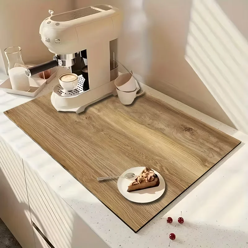 Wooden Pattern Series Kitchen Drain Mat Countertop Mat Cup Mat Bathroom Sink Cup Mat Dish Mat Washing Mat Insulation Mat