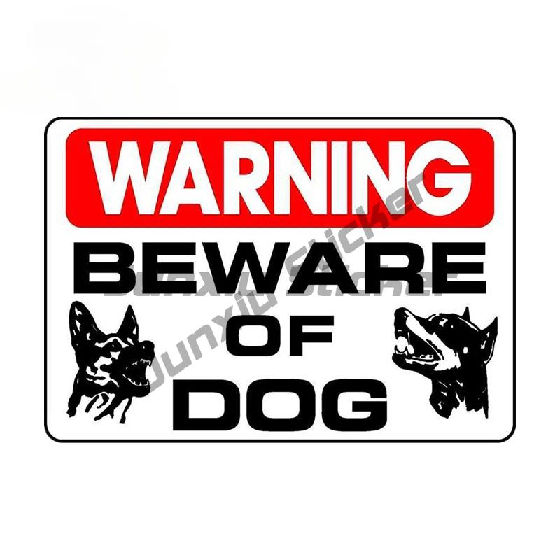 WARNING Beware of Dog Security Sign Attack Animal Pet Fence Yard Decal Custom Car Stickers Wall Waterproof Decorations