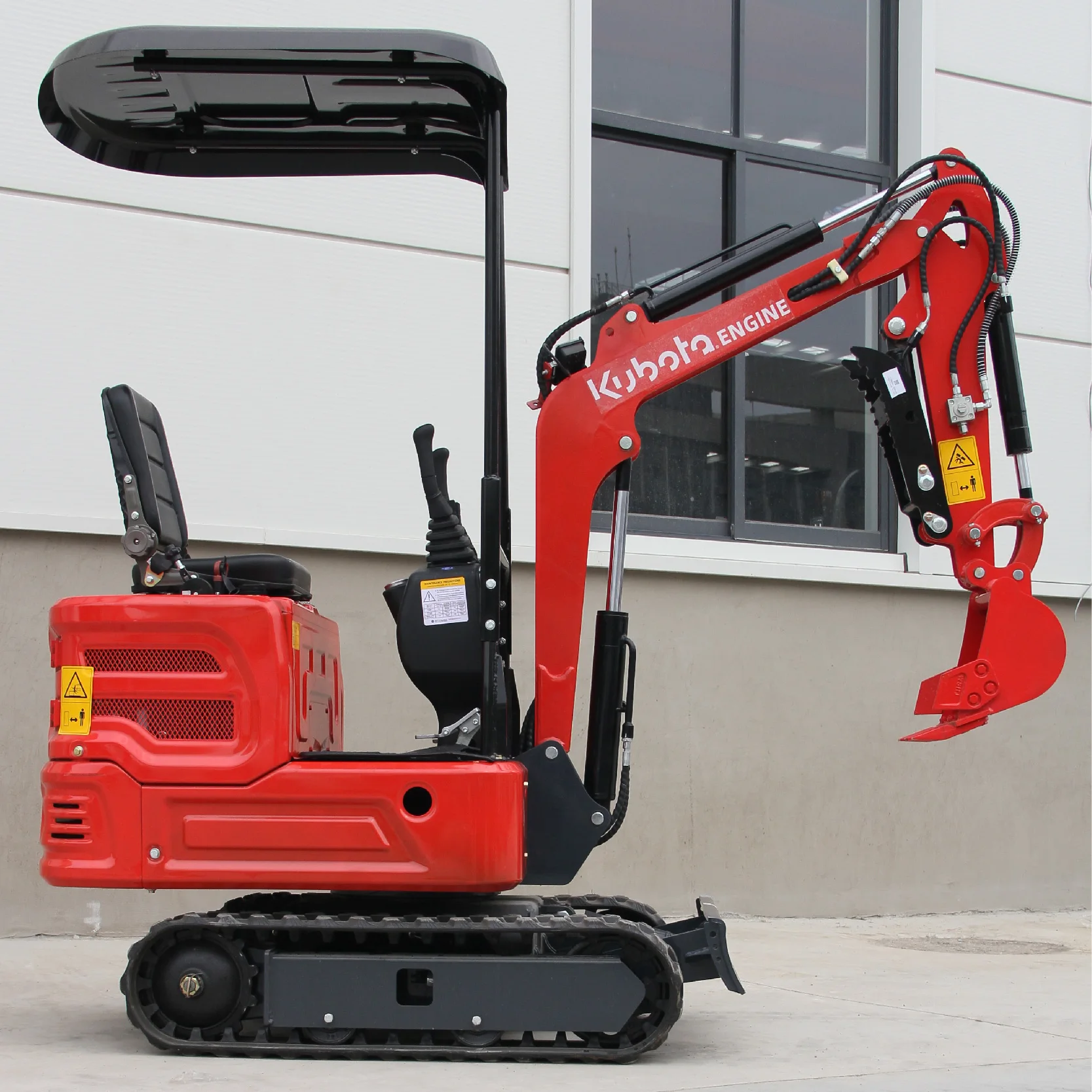 حفارة صغيرة جديدة تمامًا من MACHPRO مغطاة بطول 1 طن، سقف بمشبك الإبهام الهيدروليكي، محرك كوبوتا، متوفر في الولايات المتحدة