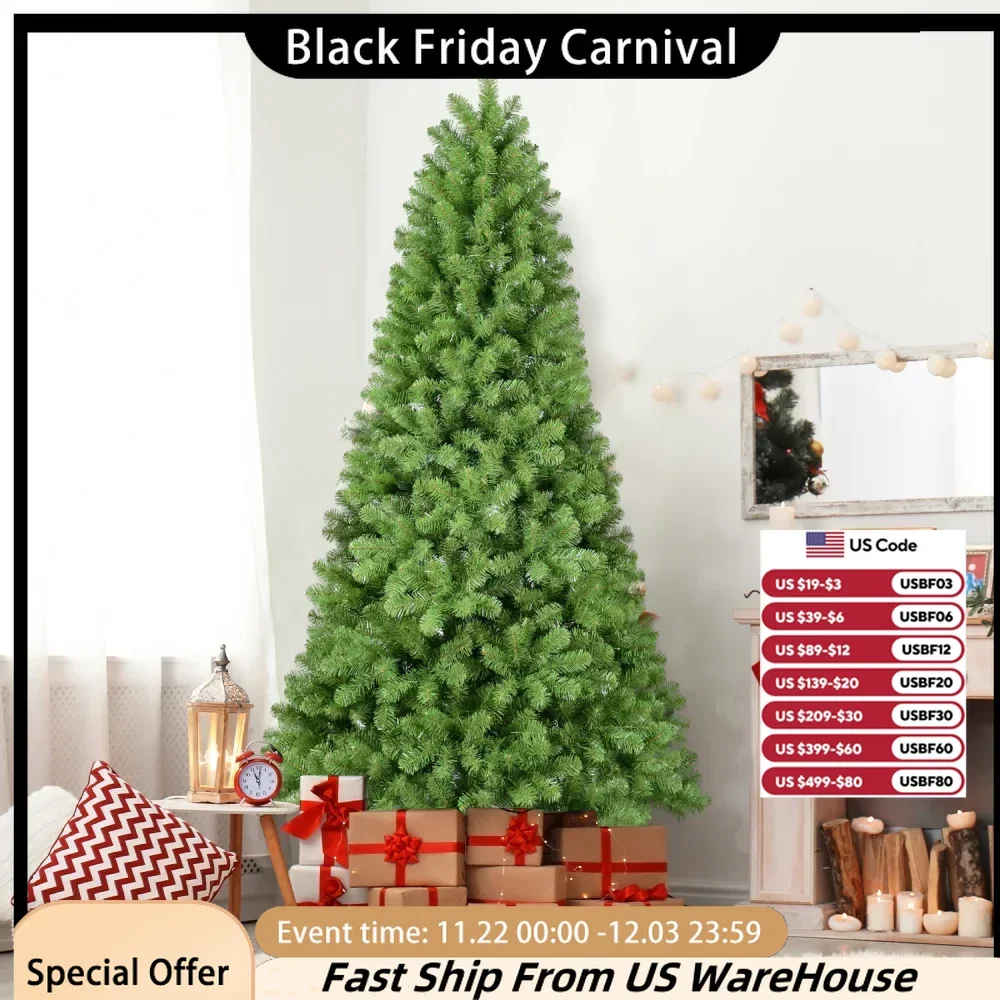 5FT Christmas Trees PE&PVC Mixed Branches Tree Automatically fluff out Thickened Base Easy to Store Christmas Decor 2024