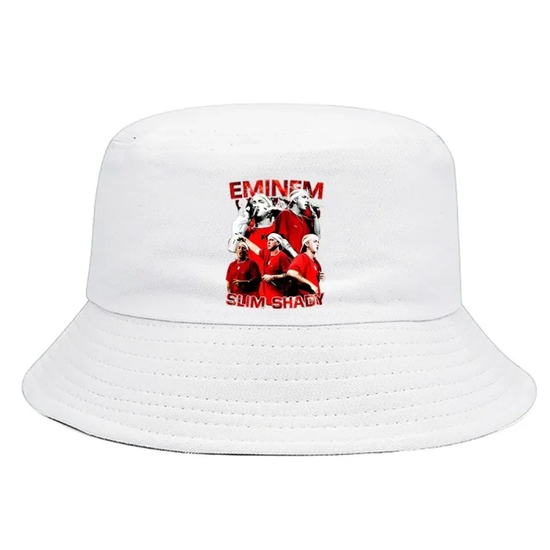 Eminem Concert Hip Hop Bucket Hat Summer Woman Foldable Bucket Hat Man Fisherman Unisex Outdoor Sunscreen Fishing Hunting Cap