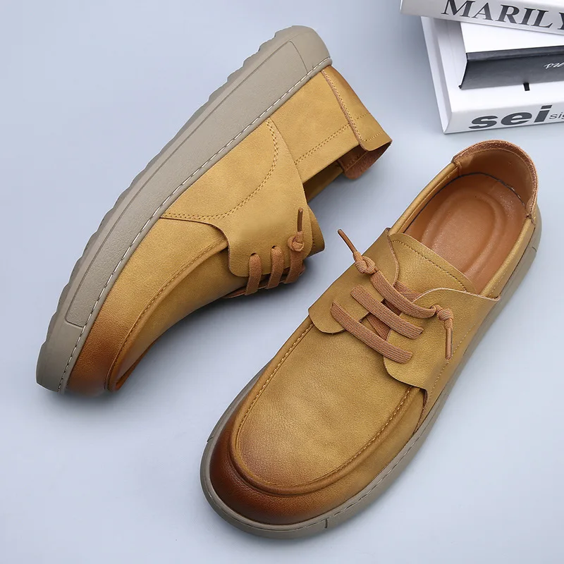 Men's retro sports Boken shoes men's shoes 2026 new soft sole breathable versatile one foot casual men's leather shoes