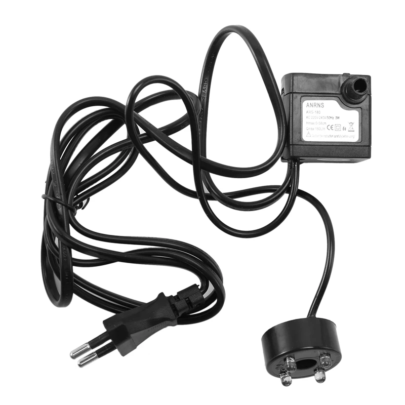 4-LED ışık pompa akvaryum çeşme balık gölet tankı ab tak ile 3W dalgıç su pompaları