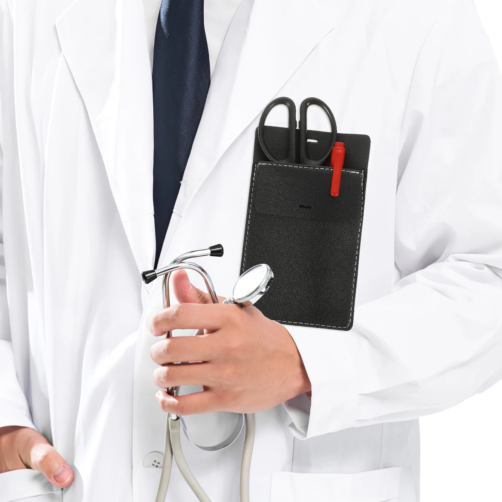 

Pen Holder Pocket Protector for Lab Coats Pencil Protectors Shirts Pu Man