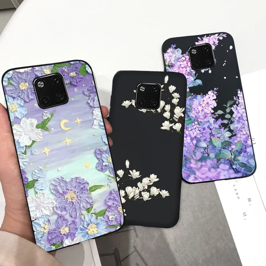 غطاء خلفي من السيليكون الناعم لـ Huwood mate 20 pro ، القط الأسود ، القمر ، الليل ، funda