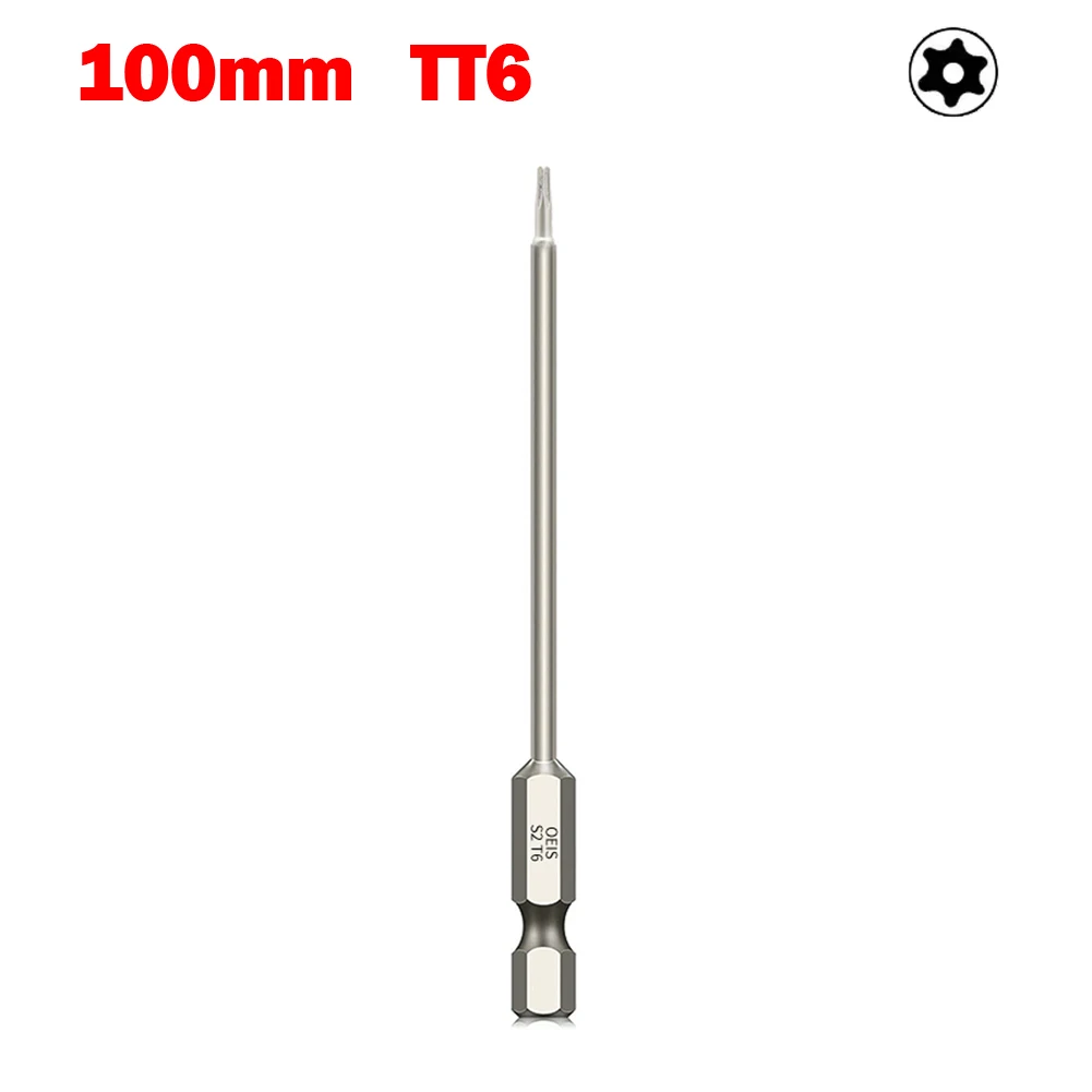 Torx Screwdriver Bit For Exact Screw Unscrew T6-T40 Tool Hollow Torx Screwdriver Bit 100mm Alloy Steel Anti-rust High Quality