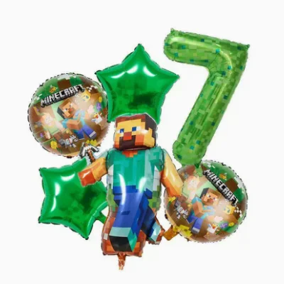 Nieuwe My World Digitale Ballon Verjaardagsparty Decoratie Set - Steve Ballonpak Voor Kinderen