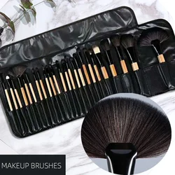 24 Pcs Female Professional Makeup Sets Cosmetics Brushes With Leather Bag Lip Brush Eye Shadow Brush Makeup Tools