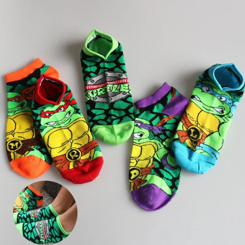 Teenage Mutant Ninja Turtles Socks Cartoon Animation Stocking Men Women Camouflage Invisible Boat Socks Short Tube Hose Kid Gift