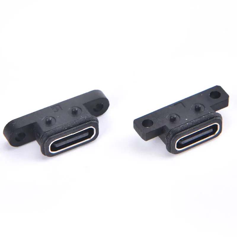 2pcs TYPE C 2Pin/4pin Waterproof Female USB C Socket Port With Screw Hole Fast Charge Charging Interface USB Connector