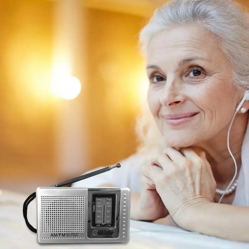 Portable FM Radio Pocket Size Telescopic Antenna Battery Powered Mini Multifunctionl AM FM Radio for Elder BC-R2011 R2048 R2033