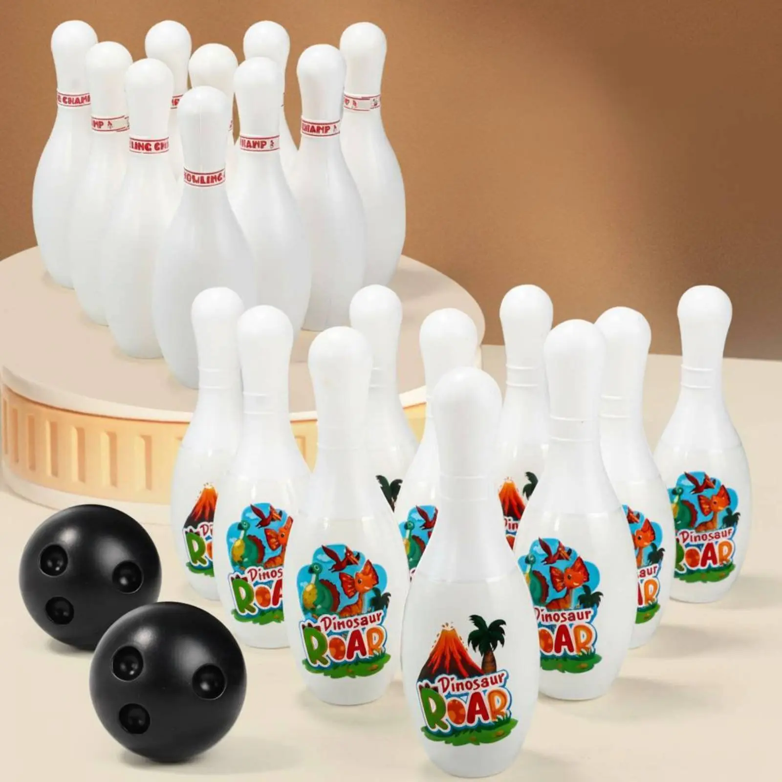 Children's Bowling Playset Parent-Child Interaction Kids Bowling Set Play Equipment Educational Realistic Finger Holes