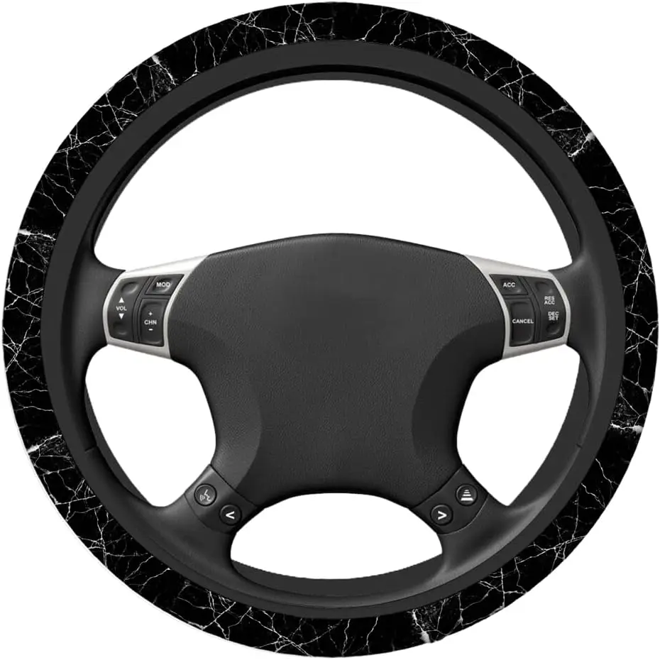 Black Marble Steering Wheel Covers 15