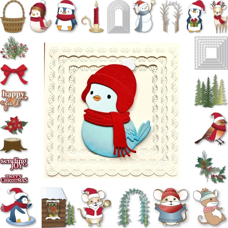 Festive Fawn Harvest Basket Tree Stump Metal Cutting Dies New Arrival 2026 DIY Molds Scrap Booking Paper Making Die Cuts Crafts