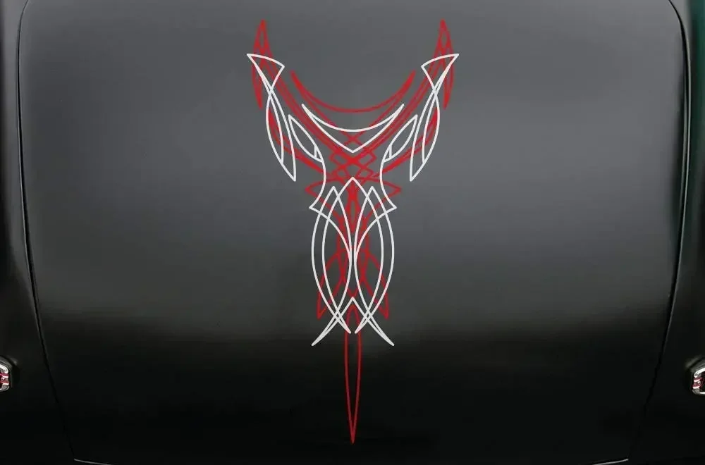 Factory Crafts Universal Pinstripe Graphics Kit 3M Vinyl Decal Wrap - Red & White