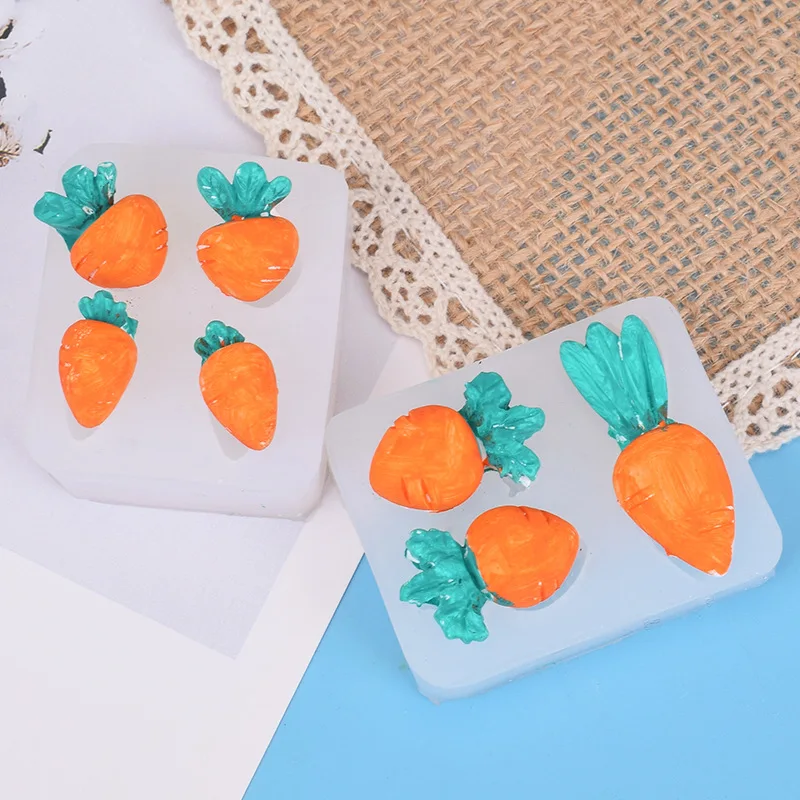 Aomily Cute Carrots Shaped Silicone Molds Cookies DIY Handmade Fondant Cake Mold Sugar Craft Chocolate Moulds Tools Cake Decor