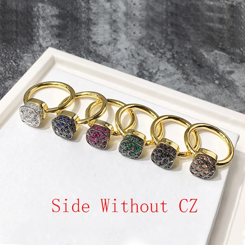 7 Kinds of Crystal Honeycomb Style Throne Rings For Women Luxury Stacking Knuckle Ring Fashion Jewelry