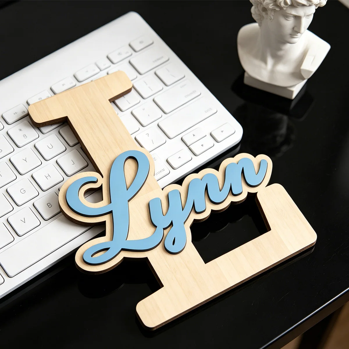 1pc double-layer customized wooden surname brand, multi-color souvenirs, home decoration, bedroom wall decoration, holiday gifts