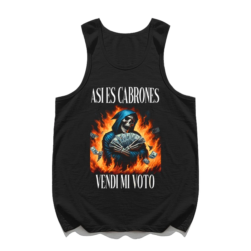 Grappige Schedel Print Mannen Tank Top Outdoor Fitness Sport T-shirt Zomer Gym Tee Casual Mouwloos Shirt Mode Ademend Man Vest