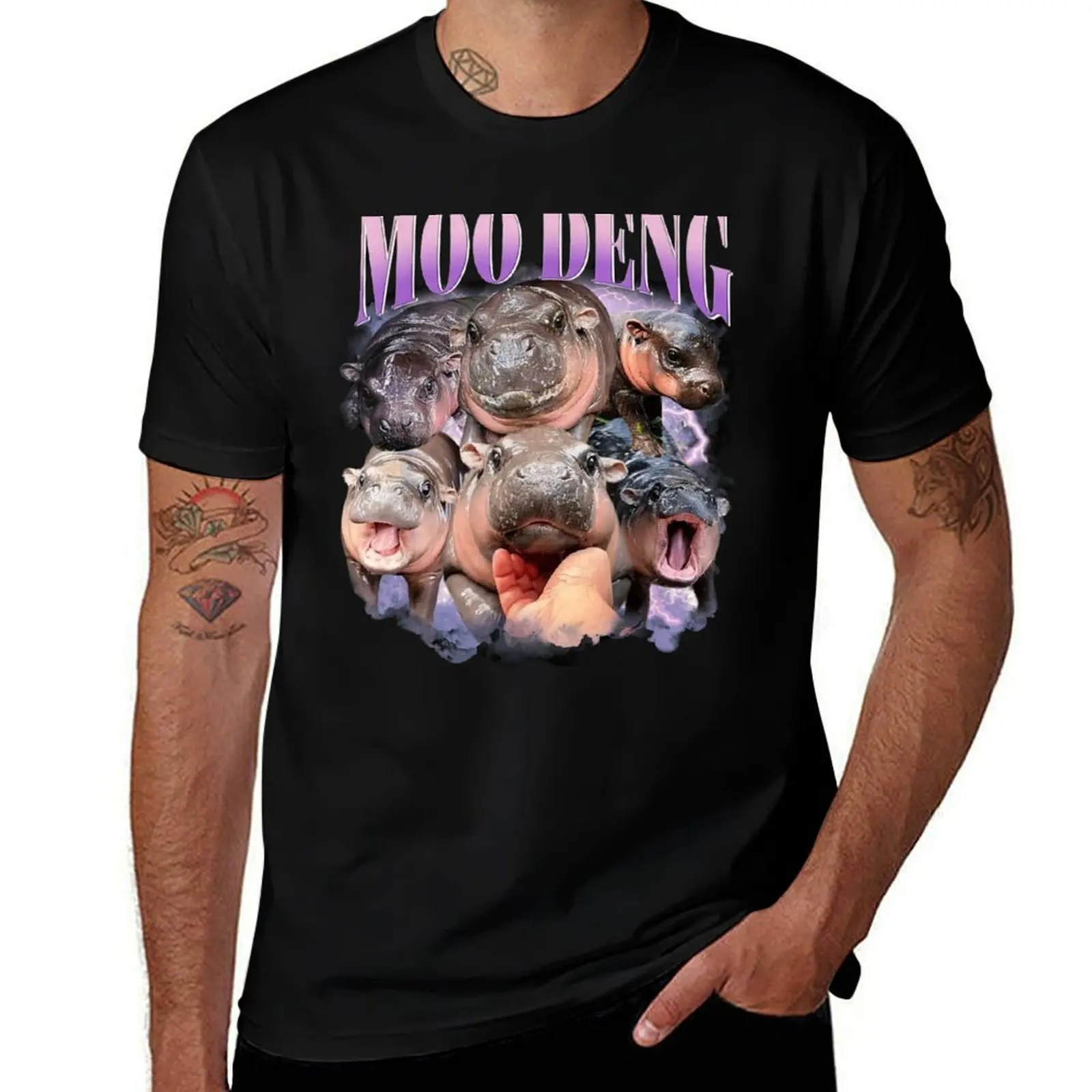 

Funny Moo-Deng Baby Pygmy Hippo Cute Zoo For Family T-Shirt vintage graphic tee funny gifts tshirts personalised Men's t shirts