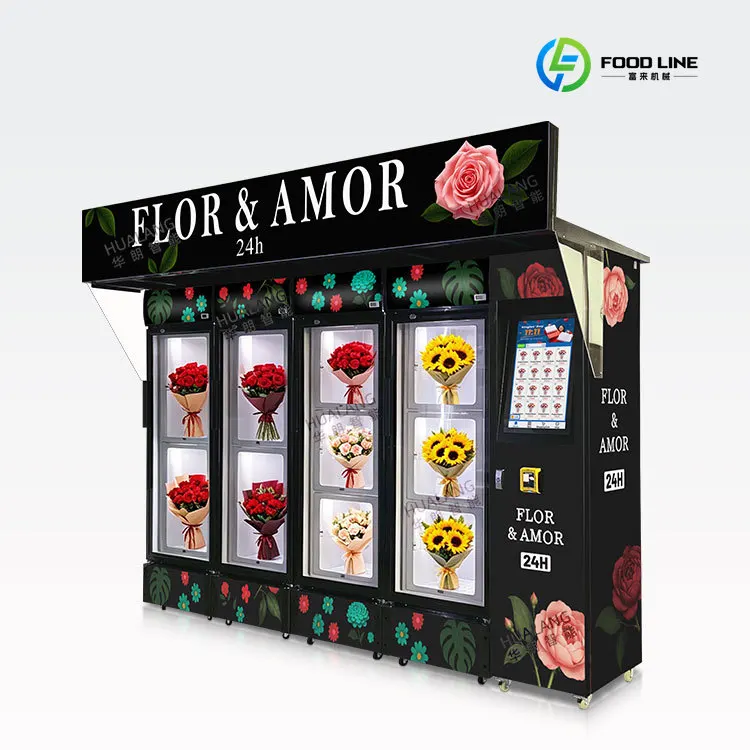 Exquisite Display Flower Vending Machine High-Efficiency Fresh-Keeping Flower Bouquet Vending Machine for Flower Shop Customized
