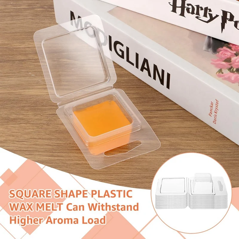 150Pack Wax Melt Container 1.3 Oz Plastic Wax Melt Set For Wax Melts Clear Wax Flip Top, Empty Candle Melt Easy To Use Square