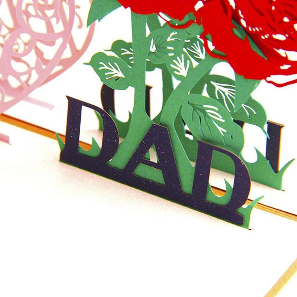 โปสการ์ดวันพ่อ3D แบบสร้างสรรค์งานประดิษฐ์ทำด้วยมือกระดาษประติมากรรมแบบกลวงการ์ดอวยพรเหมาะสำหรับโปสการ์ดอวยพรของพ่อ