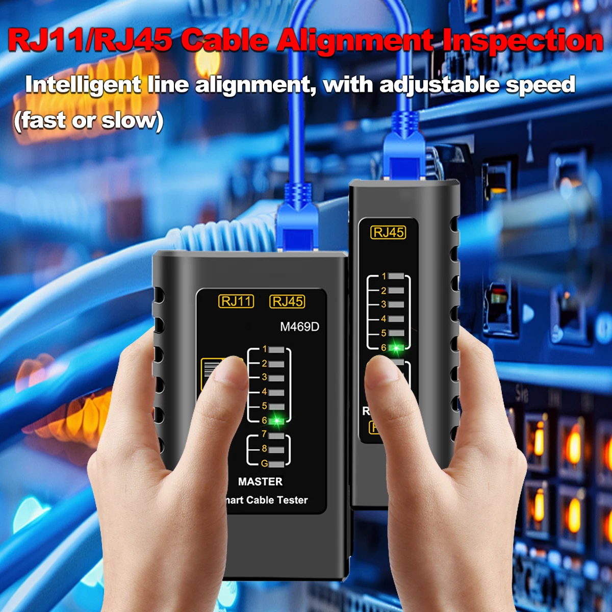 Network Cable Tester M469D Ethernet Network Analyzer RJ45 RJ11 RJ12 CAT5 UTP LAN Cable Vector Networking Analyzer Tools