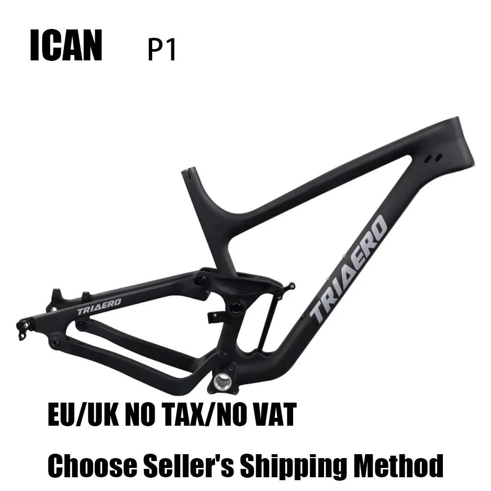 

ICAN P1 Высококачественная рама с полной подвеской из углеродного волокна, горная рама 27.5er Plus MTB велосипедная рама BSA сзади 148 мм X 12 мм Boost UD матовая