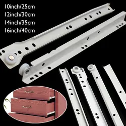 1Pair Mute Two Section Drawer Track Slides Cabinet Rails Thickening Computer Table Chute Clothing Cabinets Keyboard Roller