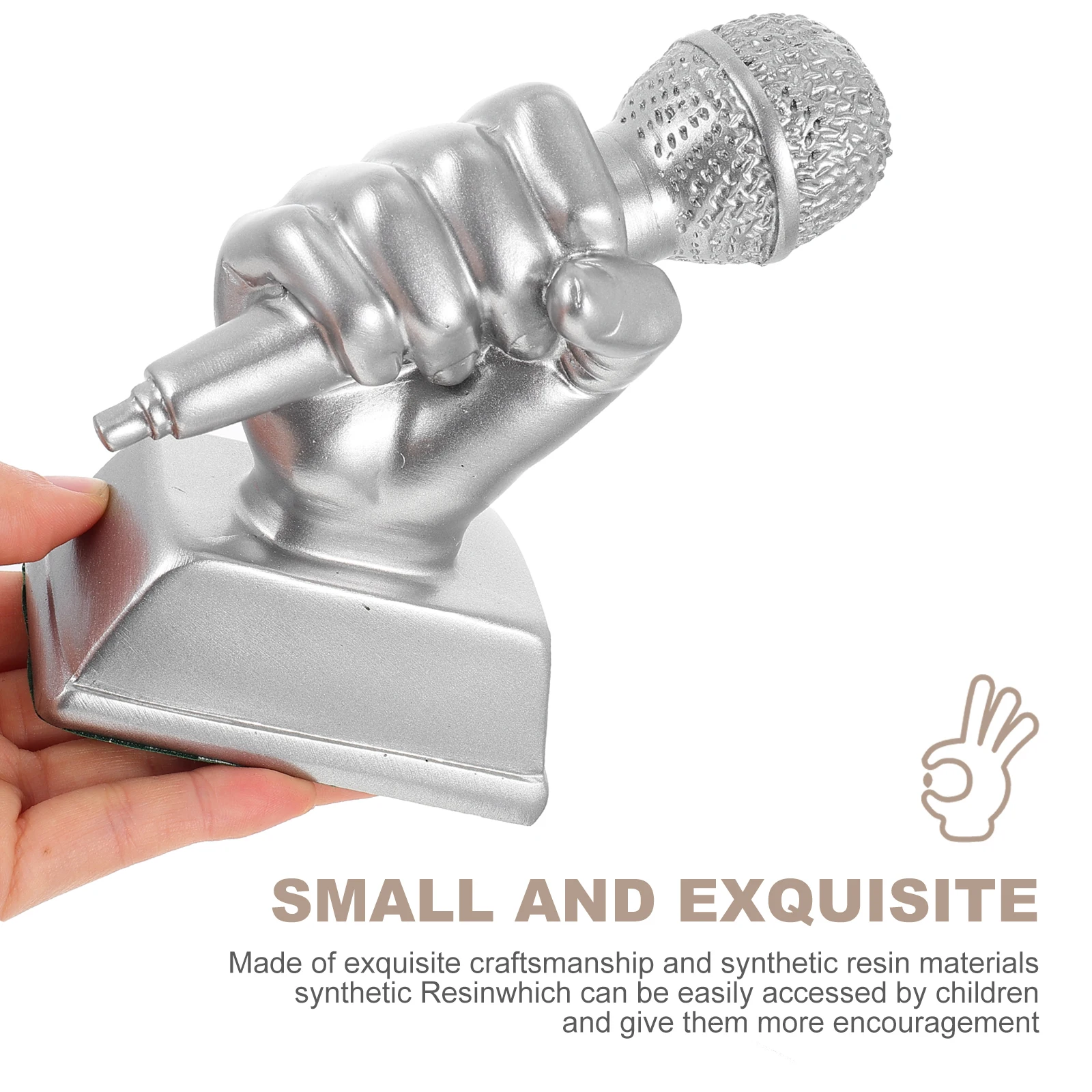 

Trophy Music Ornaments Themed Party Decorations Medal Microphone Award Silver Prop Office