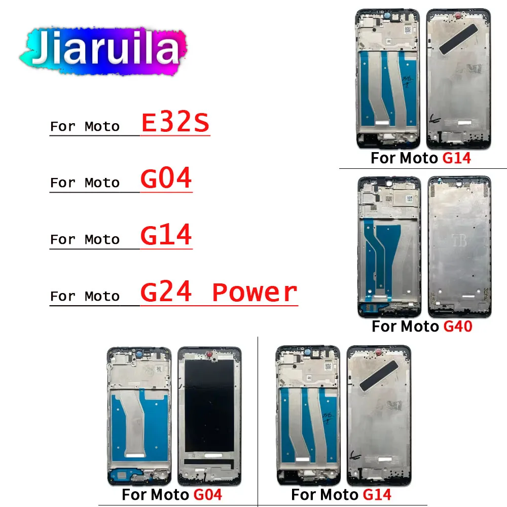 Metal Frame Middle Frame For Moto E32S G04 G14 G24 Power G40 G54 G73 Back Battery Cover Rear Housing Middle Frame Bezel Plate