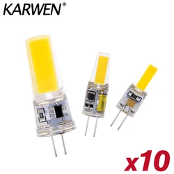 10 개/몫 LED G4 G9 COB 3W 6W 전구 AC 12V 220V LED 램프 E14 스포트 라이트 샹들리에 조명 교체 30W 60W 할로겐 램프