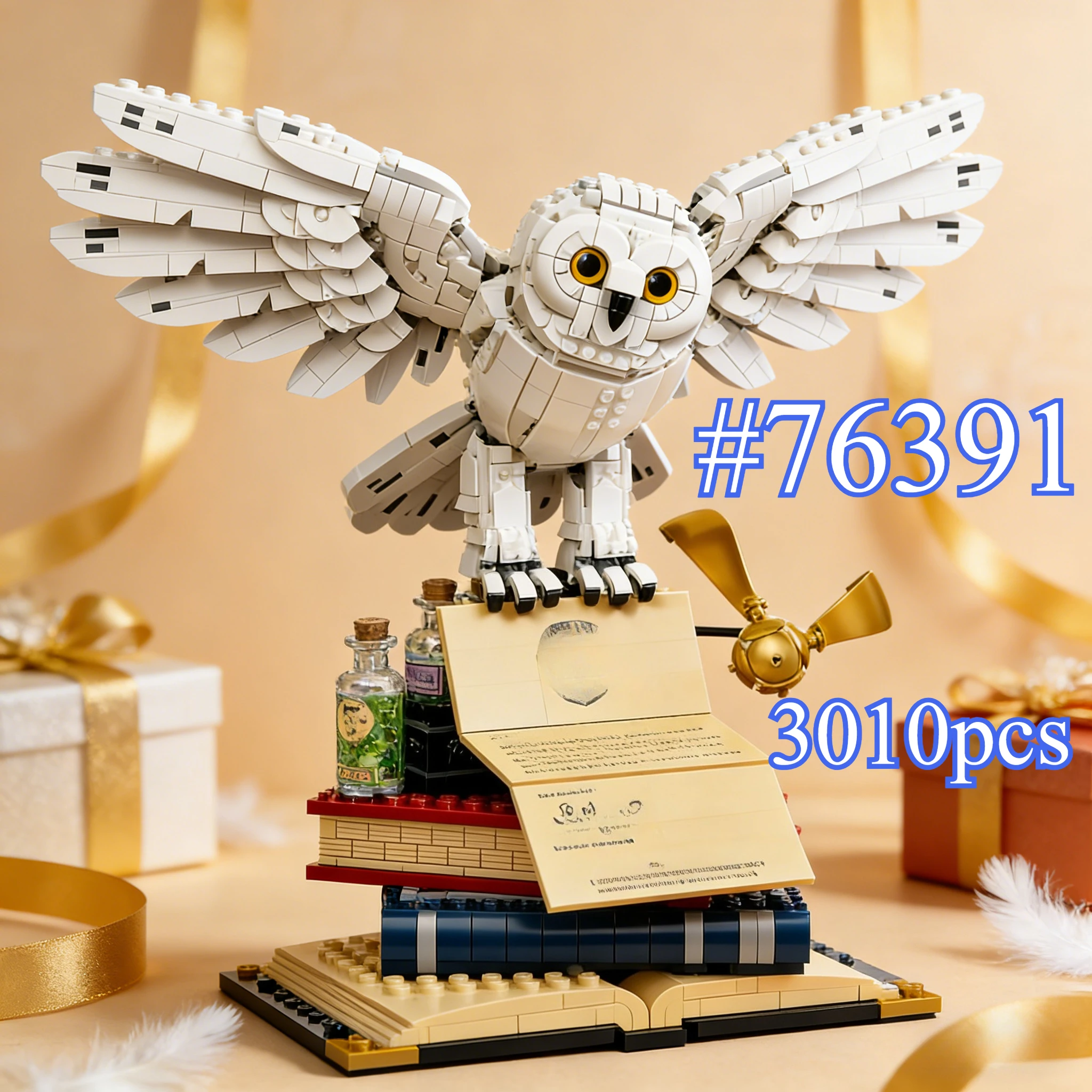 White Magic Owl Model 76391 Building Blocks Sets Suitable for Christmas Gifts Not Compatible with Legoed Particles,3010pcs.