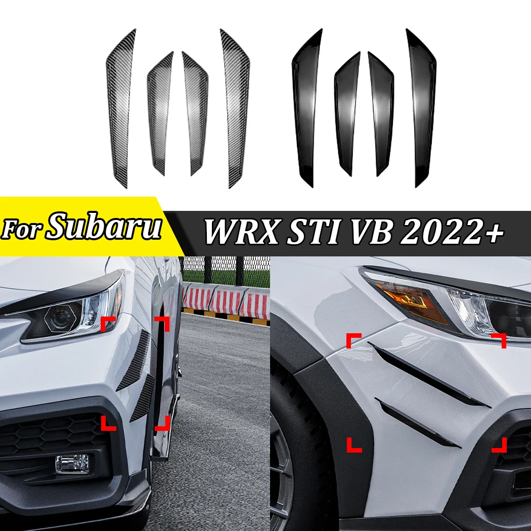 For Subaru WRX STI VB 2022+ Front Bumper Lip Decoration Diffuser Splitter Fins Body Spoiler Canard Auto Modified Canard