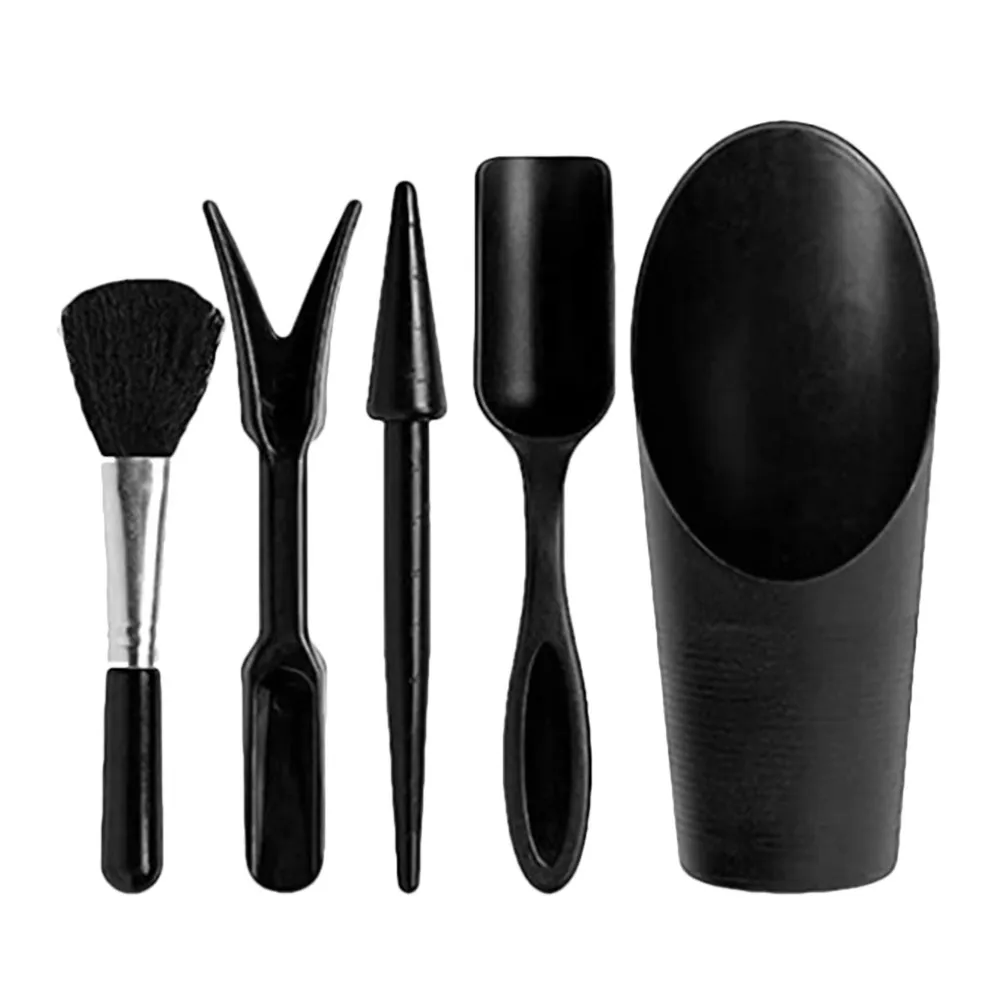 1Set Miniature Gardening Tools Set Plastic Succulent Care Tools for Cultivation Transplanting Digging Soil Loosening Portable