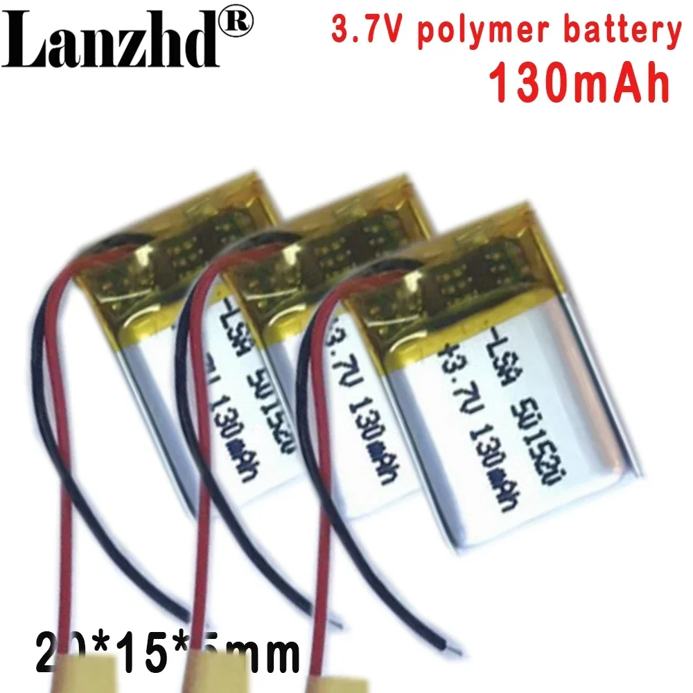 

501520 polymer lithium battery 130MAH 3.7V For smart wearable Bluetooth headset and other digital