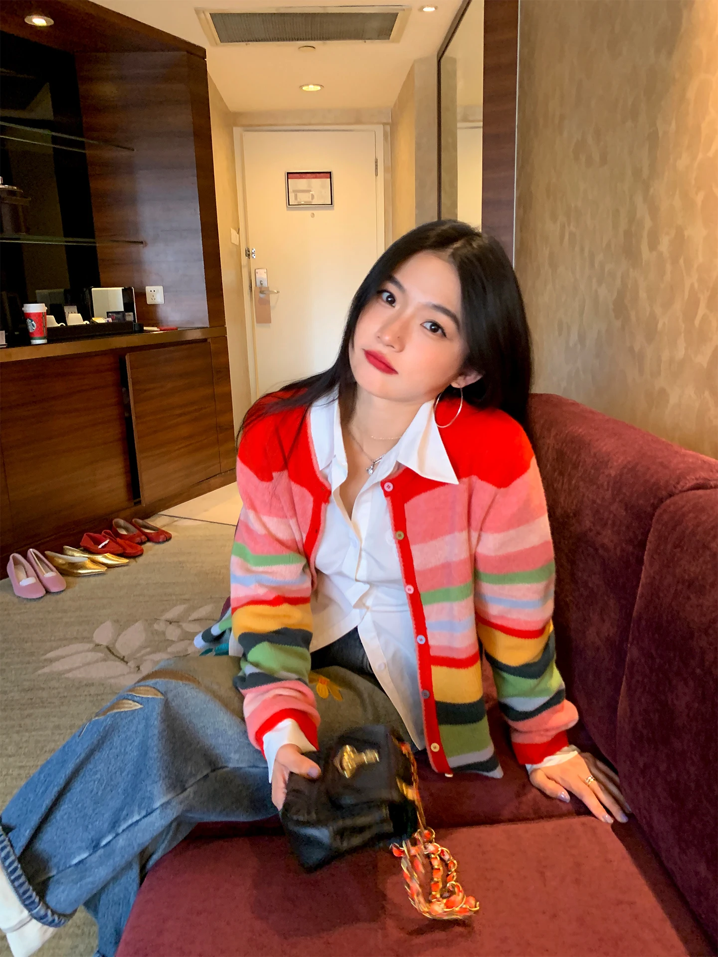 

Women's Knitted Wool Sweater Cardigan Spring Autumn Winter Casual Sle Print Pattern Regular Fit Long Sve round Ne