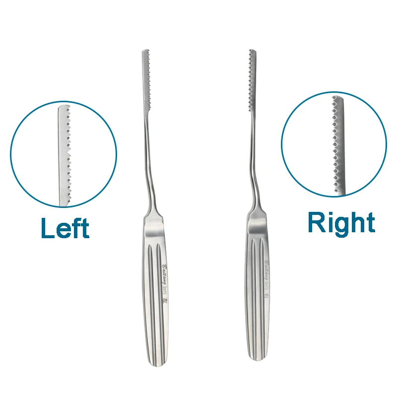 

20cm Stainless Steel Bone Files Left Head Right Head Serrated Type Bone Files Nose Surgical Tools