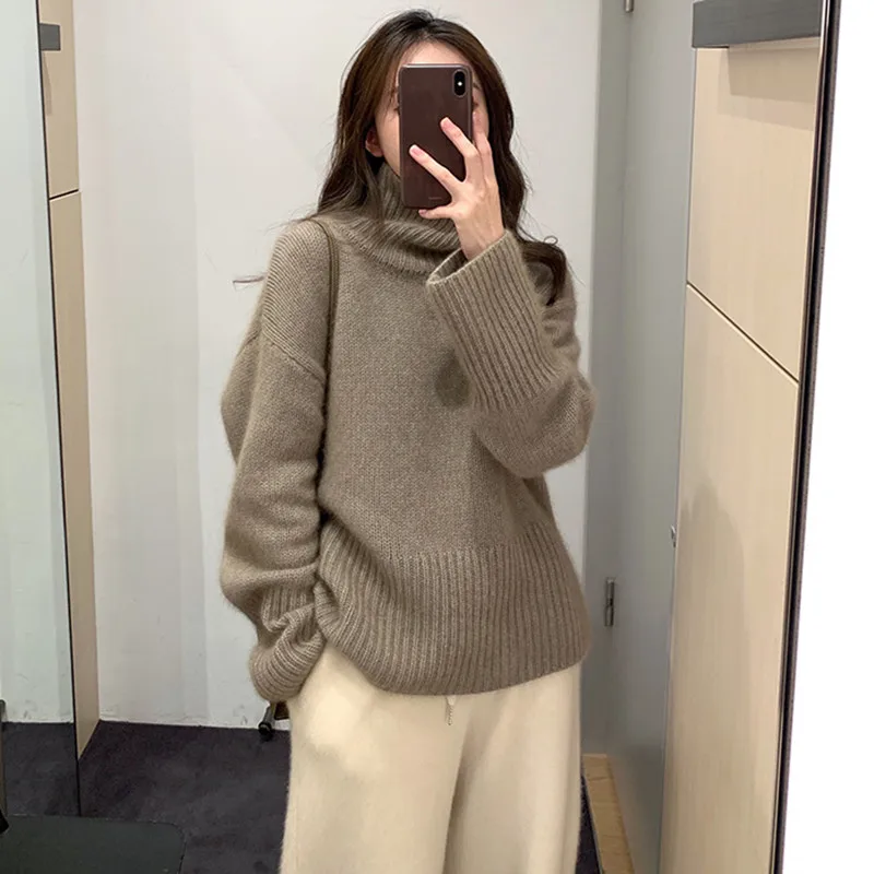 Wool women\'s knitted sweater 100% pure Merino wool spring fashion round neck top pullover sweater non connected single line