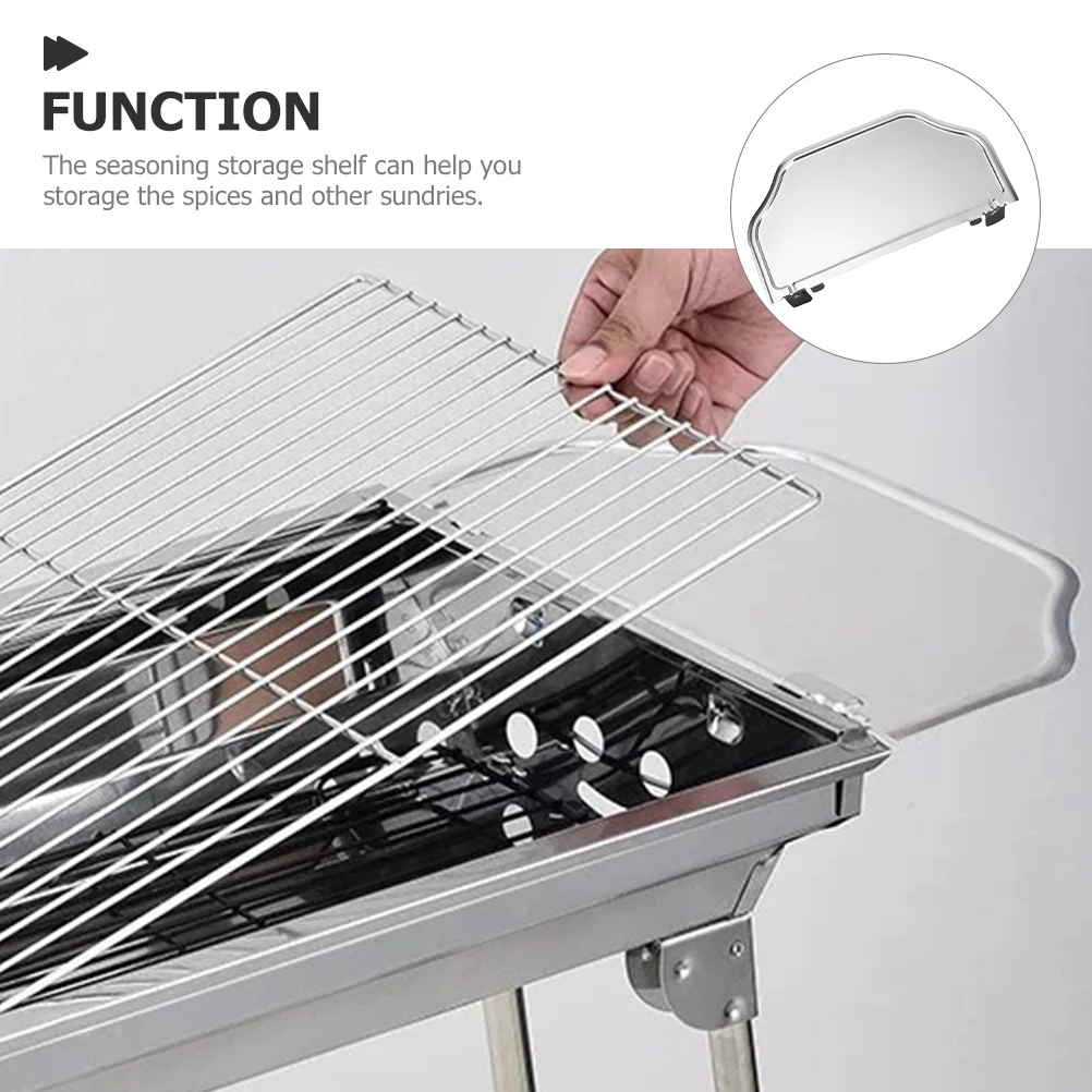 

Portable Bbq Grill Storage Shelf Durable Seasoning Organizer Outdoor Barbecue Replacement Parts Bbq Accessories Picnic Table
