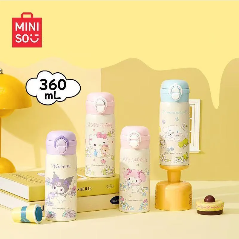 

Kawaii MINISO Miniso Yugui Dog Melody Kulom Dua Cat мультфильм двойной напиток 304 термочашка 360 мл милая портативная чашка для воды