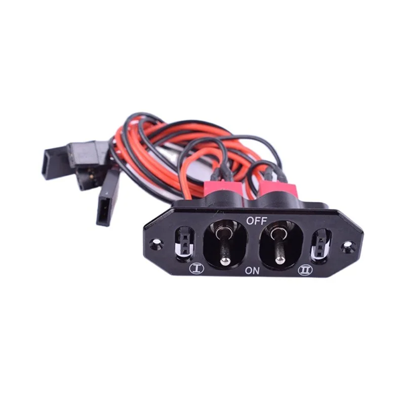 LBER RC Dual Heavy Duty Switch For Gas Planes Comes With Battery Charge Outlet Made Of CNC Aluminum In Anodized Black Color